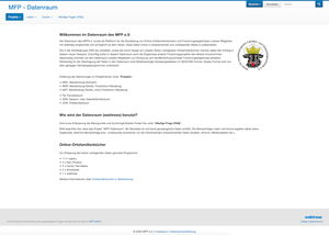 Bildschirmfoto der Startseite